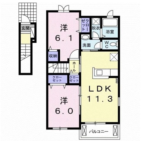 セイバリーレジデンスⅠの間取り|使い勝手の良い間取りです♪
