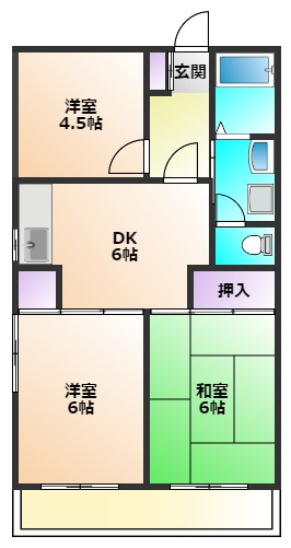 小平市仲町の賃貸マンションの間取り