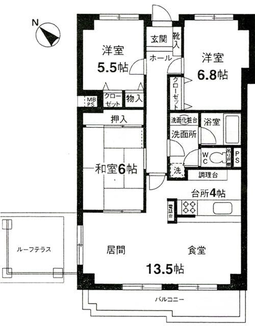 マンション掃部山公園の間取り