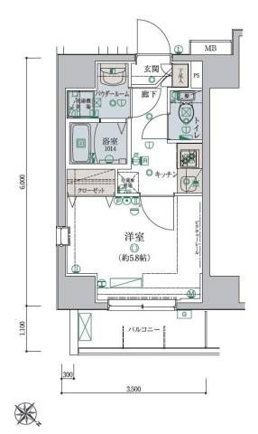 リヴシティ横濱弘明寺弐番館の間取り