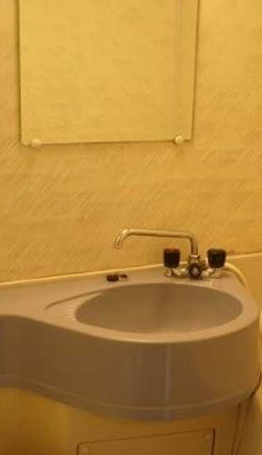 ヒルズ駒場東大前　分譲賃貸　室内洗濯機置き場　外観タイル貼りの洗面所