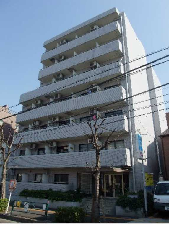 ヒルズ駒場東大前　分譲賃貸　室内洗濯機置き場　外観タイル貼りの外観