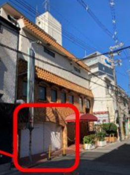 大阪市東淀川区淡路４丁目の店舗一部の外観