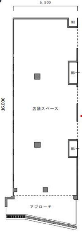 大阪市東淀川区淡路４丁目の店舗一部の間取り