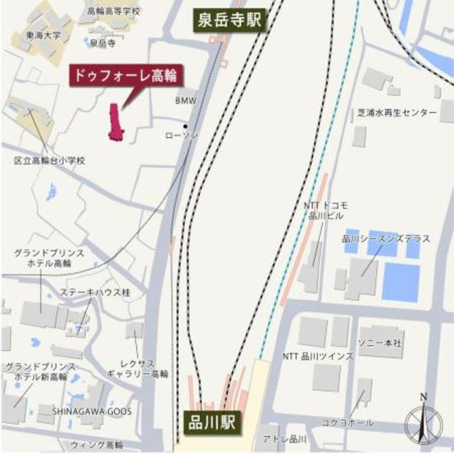 ドゥフォーレ高輪の地図
