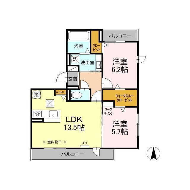 羽島郡岐南町若宮地３丁目のアパートの間取り