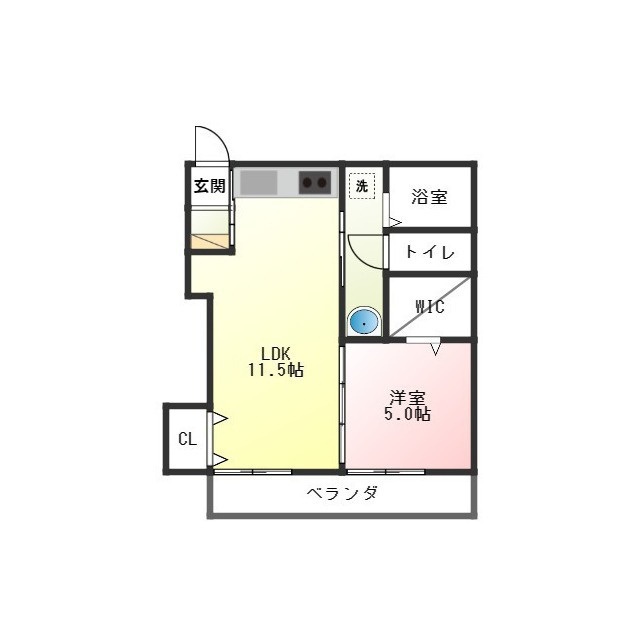 岐阜市加納新本町３丁目の賃貸マンションの間取り