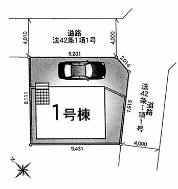 南区大野台2丁目新築戸建て　第44-1号棟の区画図|区画図「南区大野台2丁目新築戸建て　1号棟」