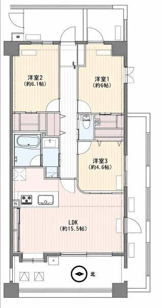 グランシティ横濱本郷台の間取り|使い勝手の良い3LDK
お気軽にお問い合わせください。