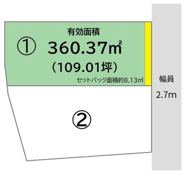 砂山南1丁目分譲地　1号地の土地図
