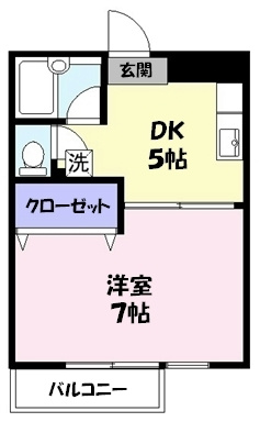 【間取り】 | ラフェスタ旗ヶ崎 | 【１ＤＫ】