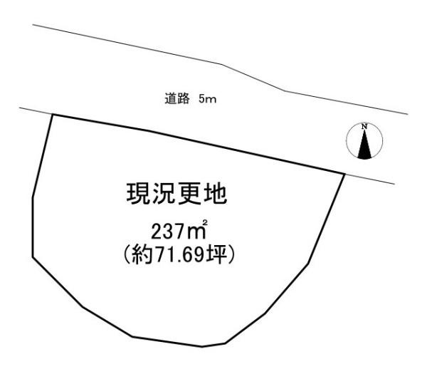 香芝市別所の売地の土地図