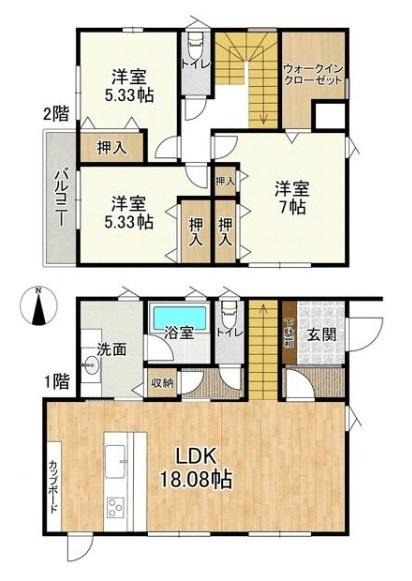 橿原市土橋町　一戸建の間取り