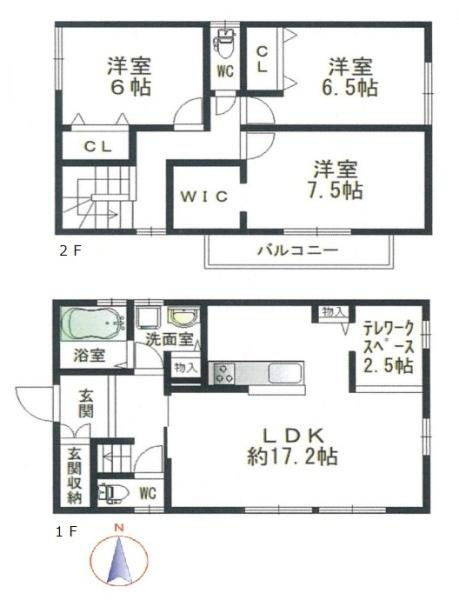 葛城市尺土　一戸建の間取り