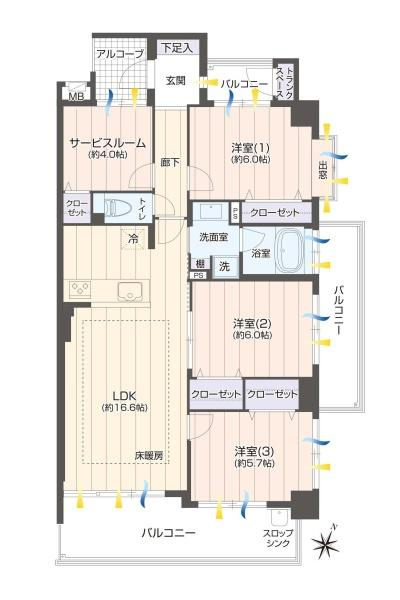 サーパスつきみ野の間取り