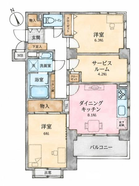 弘明寺ガーデンハウスの間取り