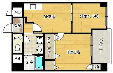 【間取り】 | パレス東洋６号館