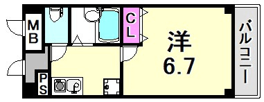 尼崎市塚口町１丁目の賃貸マンションの間取り