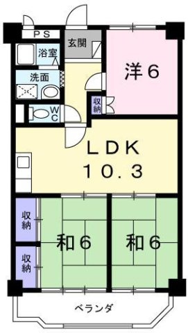 第二コーポ学苑の間取り
