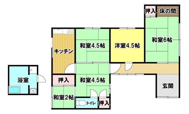 大生院 岸影　中古戸建の間取り