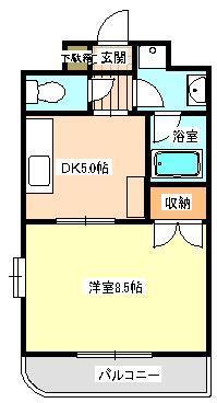 熊本市中央区水前寺３丁目の賃貸マンションの間取り