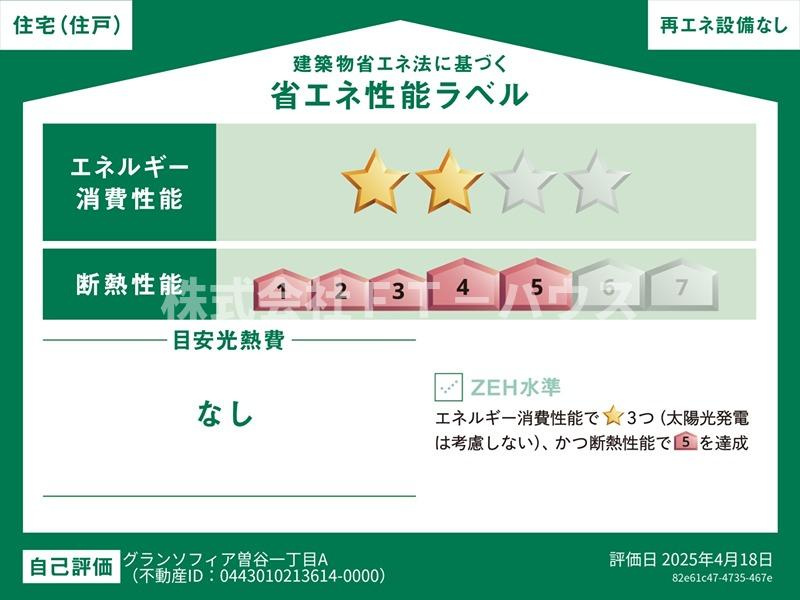 グランソフィア曽谷一丁目　A -の省エネ性能ラベル