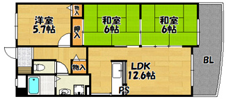 【間取り】 | 美杜里ハイムⅡ号館