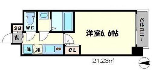 大阪市中央区内久宝寺町３丁目の賃貸マンションの間取り