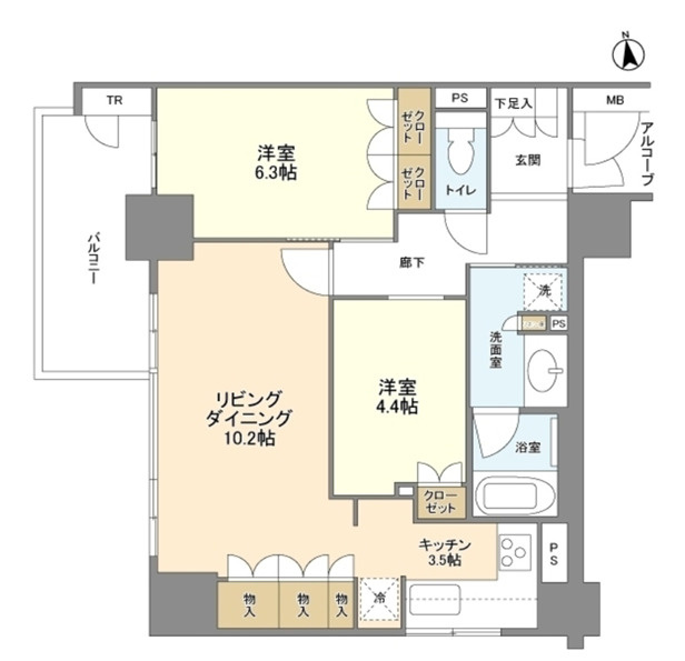 ブランズ北堀江プレイスの間取り