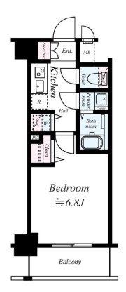 レオンコンフォート難波ミラージュの間取り