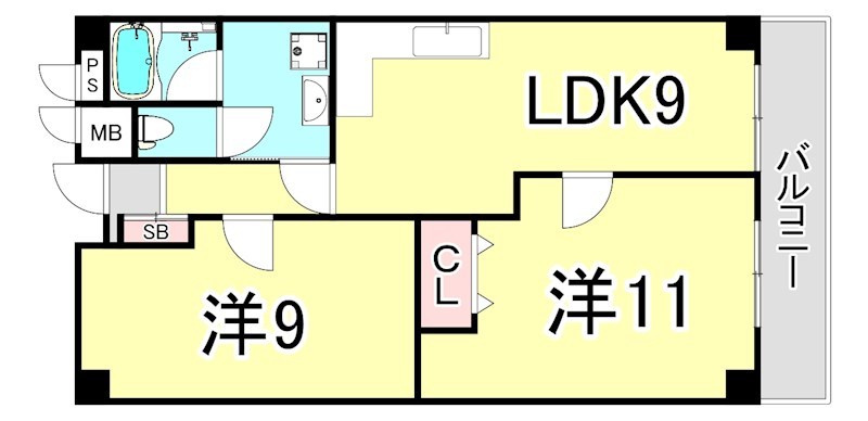 西宮ニューコーポの間取り