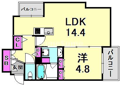 アーバネックス神戸水木通の間取り