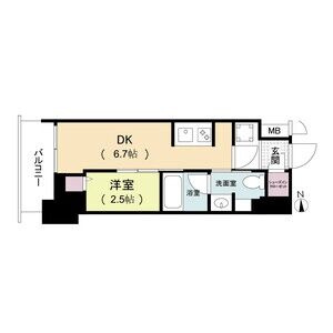 ルネフラッツ松屋町駅前の間取り