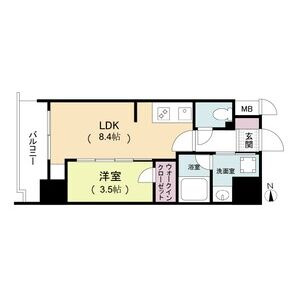 ルネフラッツ松屋町駅前の間取り