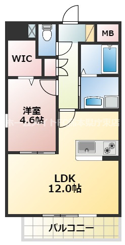熊本市中央区新町３丁目の賃貸マンションの間取り