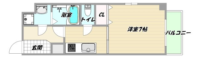 大阪市東淀川区東中島２丁目の賃貸マンションの間取り