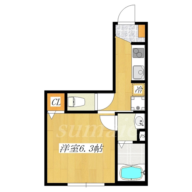 グリーンフロッグガーデンタナカの間取り|南向きのお部屋です☆