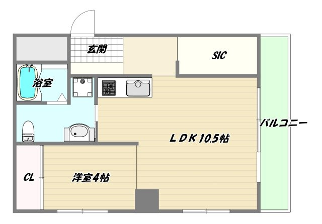 大阪市淀川区西中島４丁目の賃貸マンションの間取り