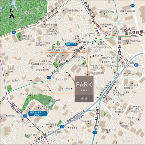 パークアクシス赤坂の地図