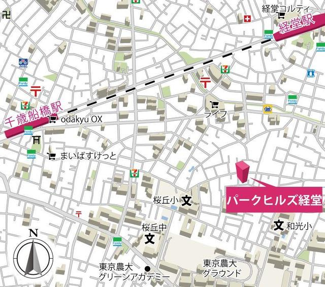 パークヒルズ経堂の地図