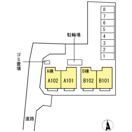 コーヨーハイツⅢ B棟の区画図
