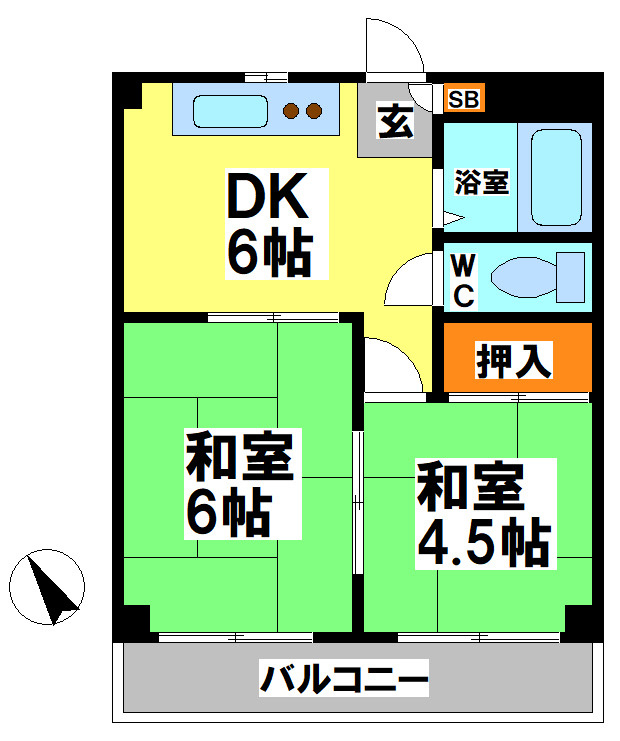三鷹市牟礼４丁目の賃貸マンションの間取り