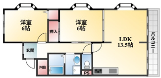 【間取り】 | パルフェ上野西
