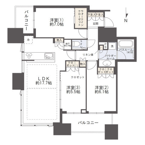 シティタワー大阪本町　開平小学校区の間取り|シティタワー大阪　間取り