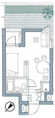 LANAI　COMFORT　15　南向き　2面採光　オートロックの間取り