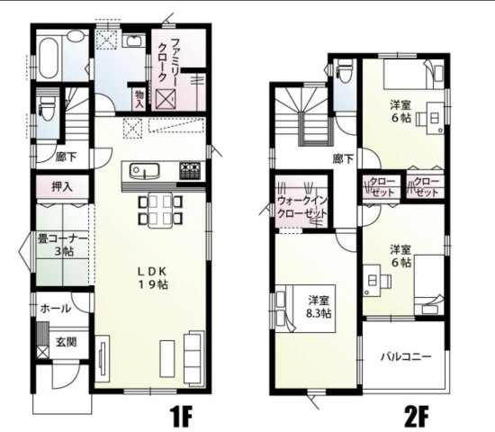 【間取り】 | 羽生市南羽生3丁目　新築戸建　全5棟　1号棟