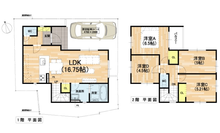 堺市中区深井中町　第1期　新築一戸建ての間取り|1号地