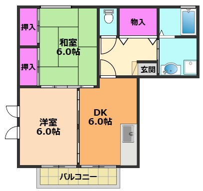 グリーンヒルⅡB棟の間取り