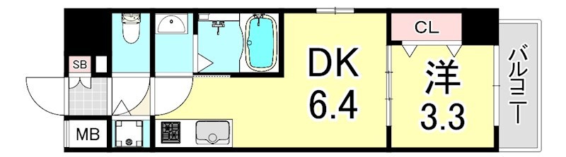 大阪市西淀川区柏里１丁目の賃貸マンションの間取り
