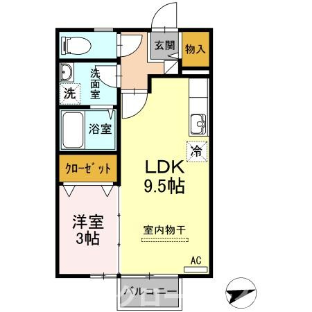 リビングタウン伏石 B棟の間取り